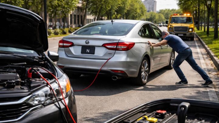 découvrez les différentes options pour déplacer une voiture automatique en panne de batterie en toute sécurité et sans dommage.