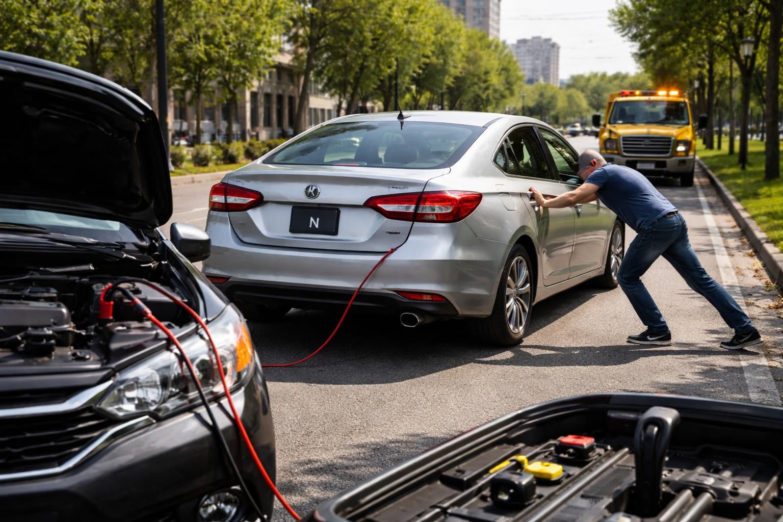 découvrez les différentes options pour déplacer une voiture automatique en panne de batterie en toute sécurité et sans dommage.