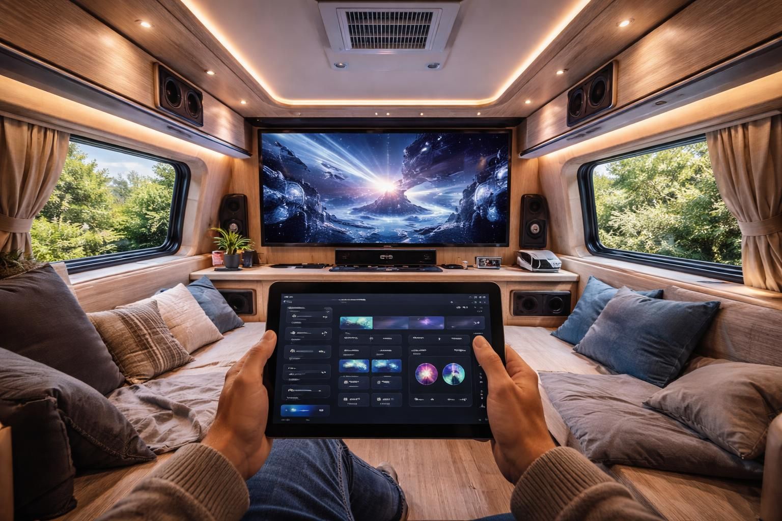 découvrez comment transformer votre van en une salle multimédia grâce à une tablette tactile et un setup adapté, pour profiter de vos films et musiques partout où vous allez.
